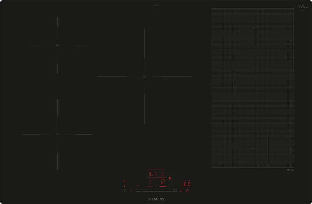 Siemens EX801HVC1E induction cooktop - top view of the cooktop