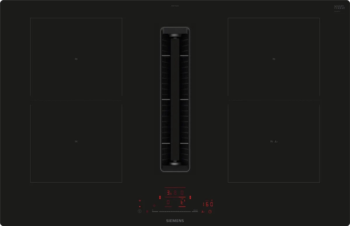 Siemens ED811HQ26E induction cooktop with integrated extractor from above