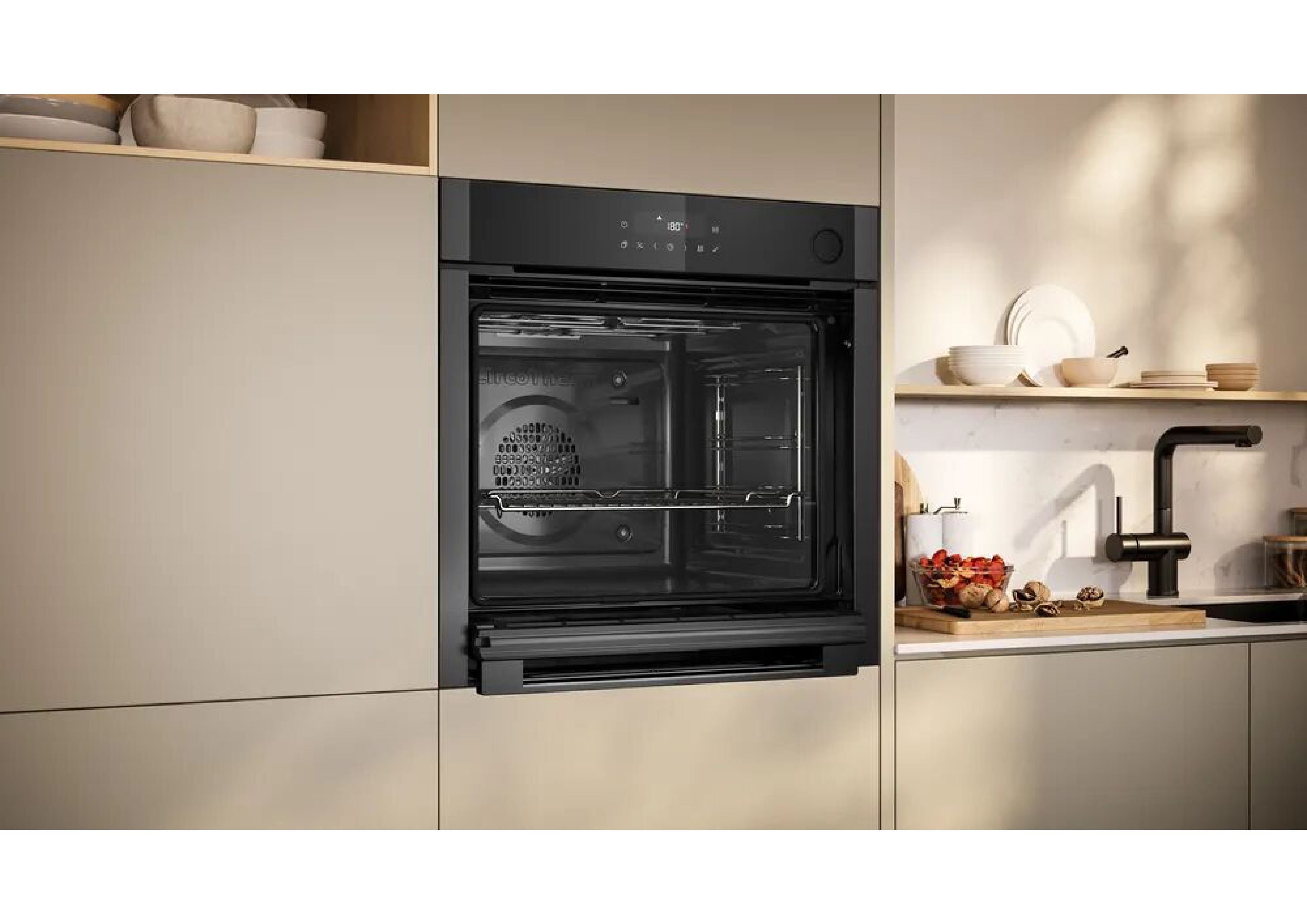 Neff oven with open Slide&Hide door