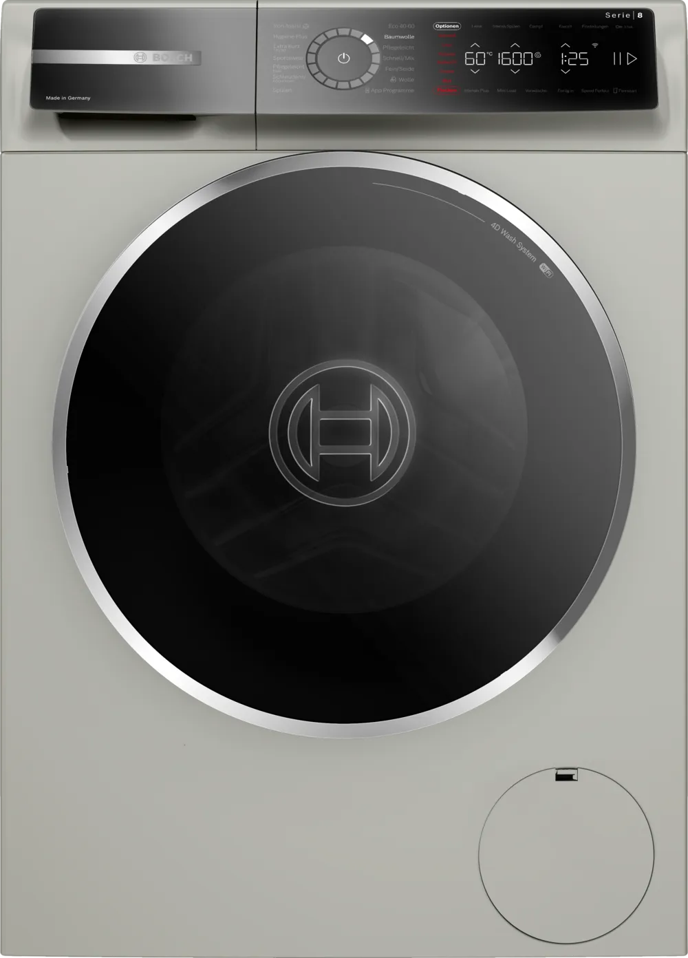 BOSCH WGB2560X0 Series 8: 10kg front loader (1600 rpm, silver-inox) for best washing results