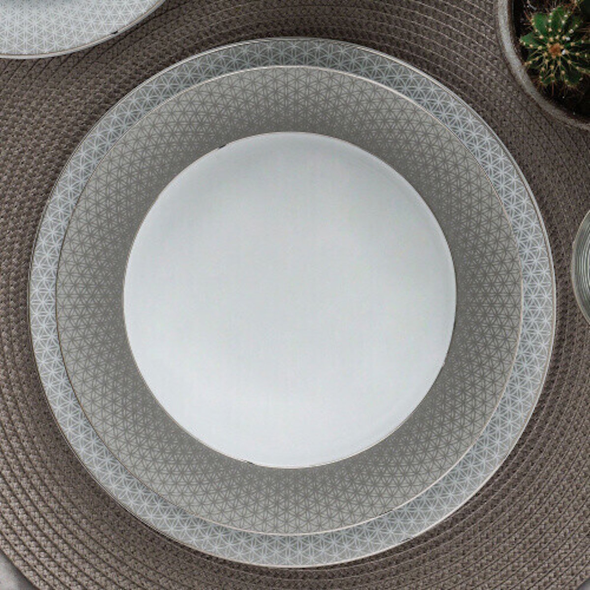 Güral Tolstoy dinner plate, gray decor