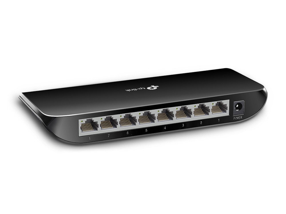 TP-LINKs 8Port-Gigabit-Desktop-Switch TL-SG1008D - back