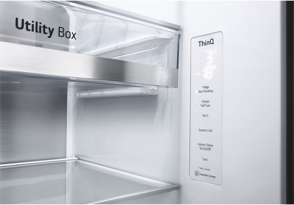 LG GSXV91MCAE Side-by-Side Refrigerator: Easy temperature control and adjustment with a touchscreen