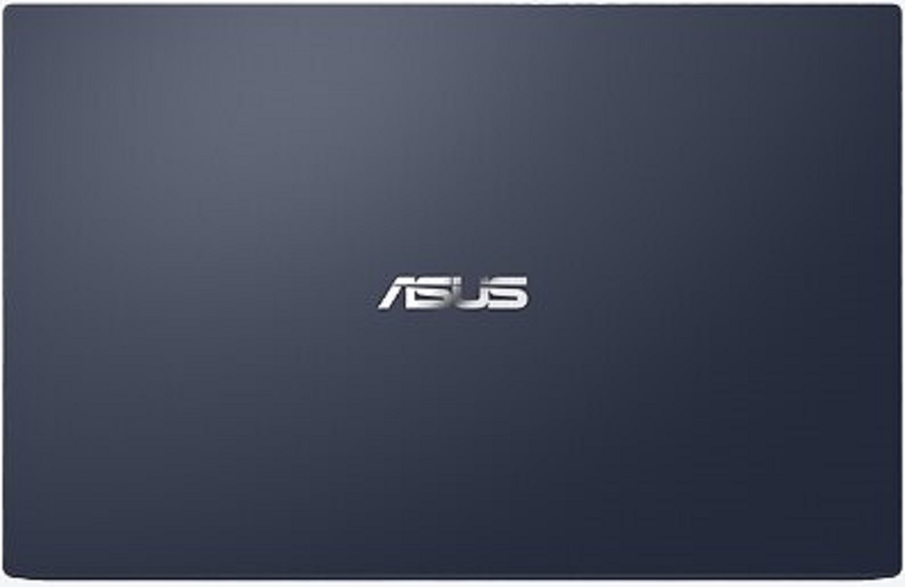 ASUS ExpertBook B1 B1402CBA, top view, closed in dark grey design.