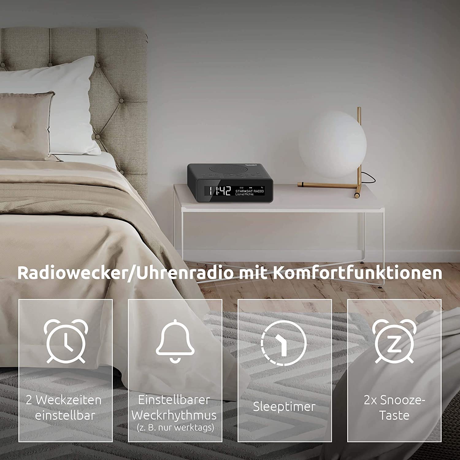 TechniSat DIGITRADIO 51 DAB+ Radiowecker (DAB+, UKW, AUX) Uhrenradio | Funktionen