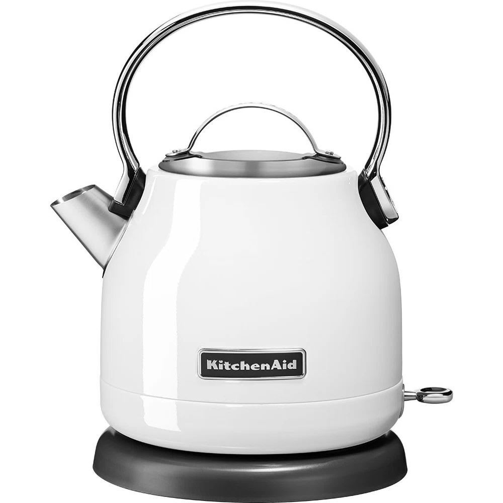 Left side view of the KitchenAid 5KEK1222EWH kettle in White with visible brand label