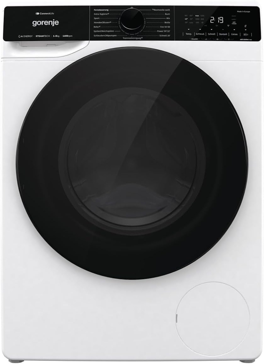 Gorenje washing machine WPNA84ATSWIFI3 white 8kg 1400 rpm