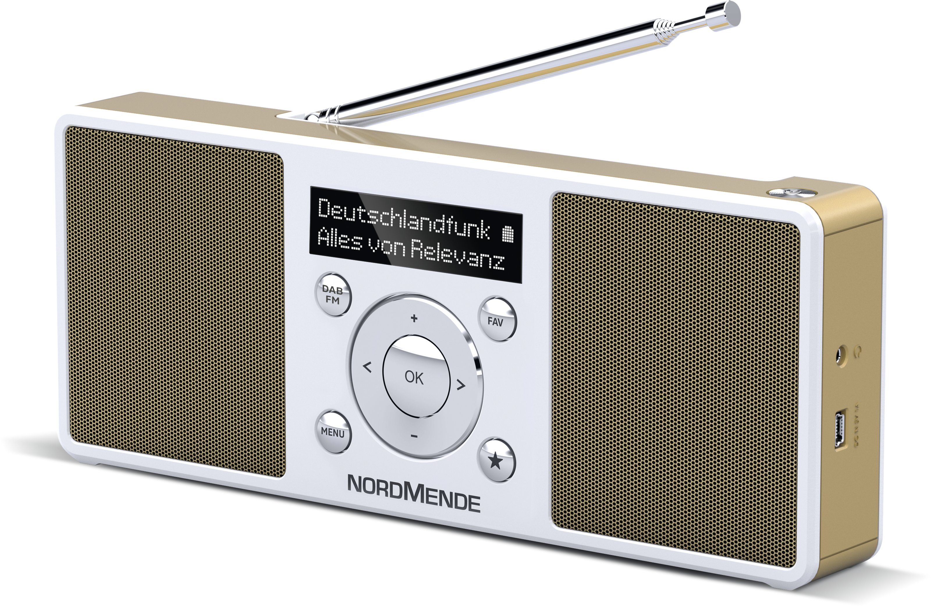 NORDMENDE Transita 200 portable stereo DAB+, VHF, FM radio, white pearl gold