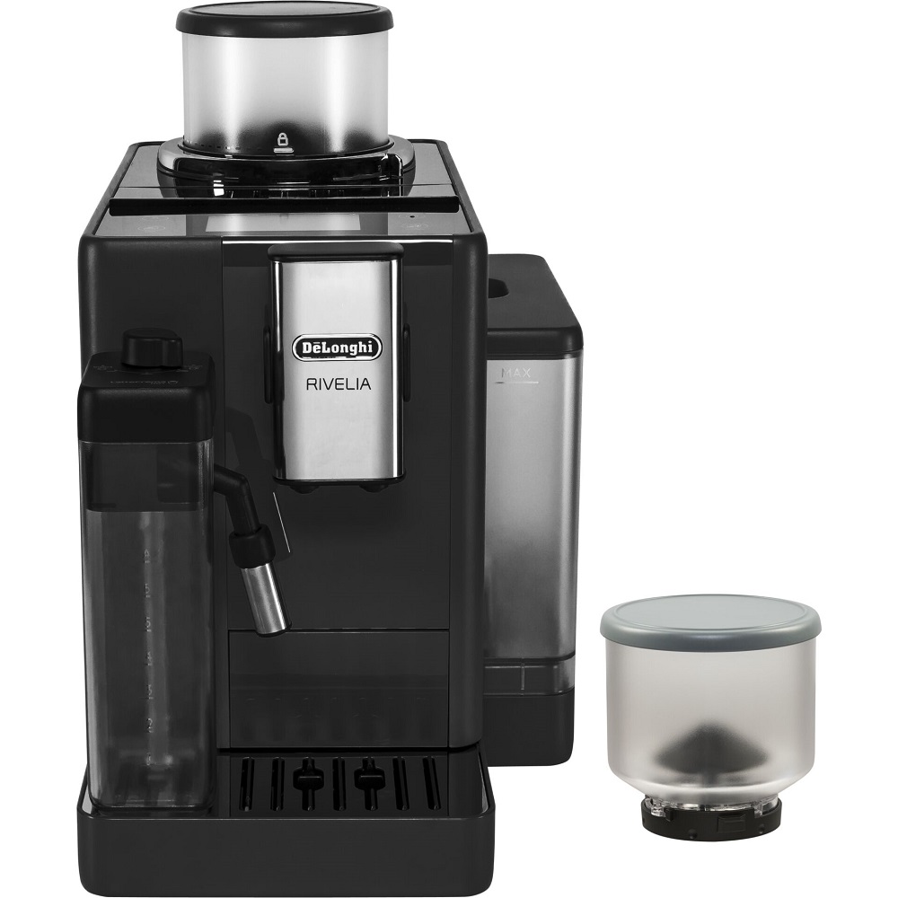 Front view of the EXAM 440.55 coffee machine with additional bean container