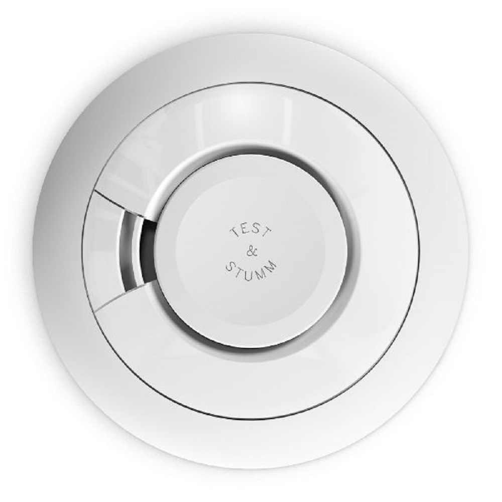 Ei Electronics Ei650 smoke alarm – bottom view with central test and hush button