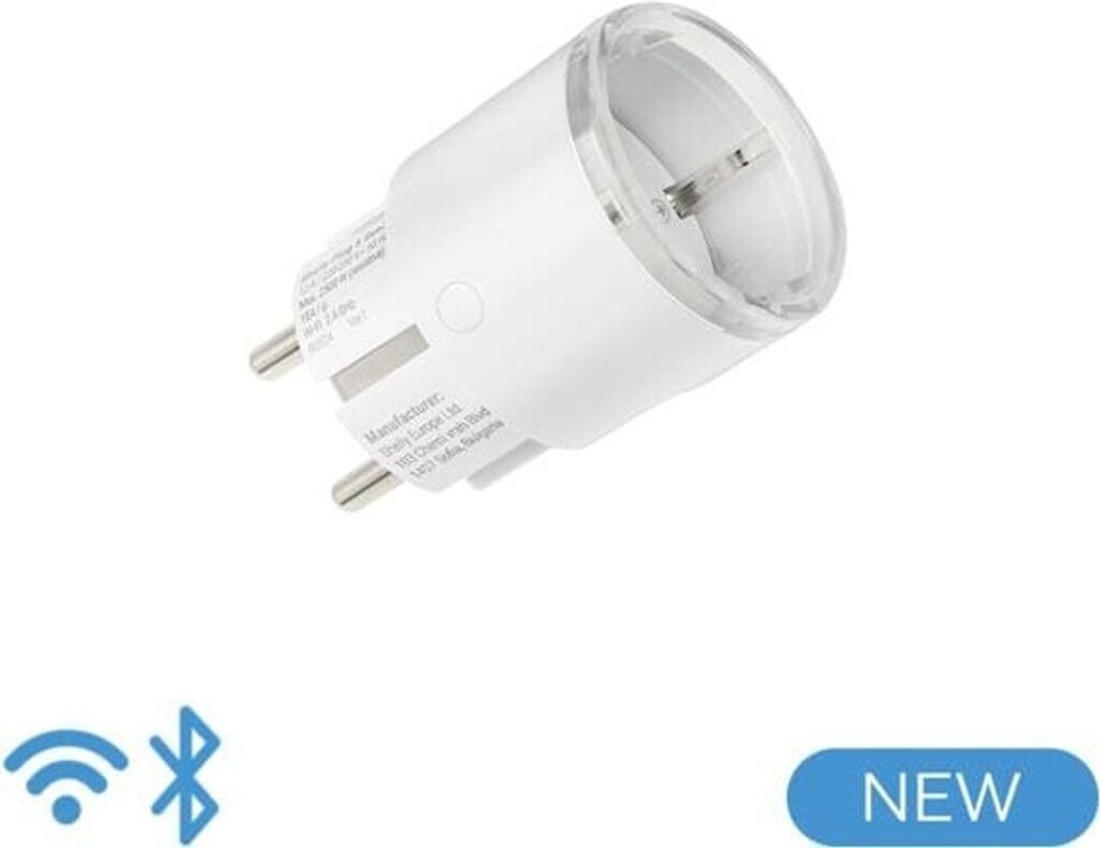 Side view of the Shelly Plug S Gen3 smart plug in white