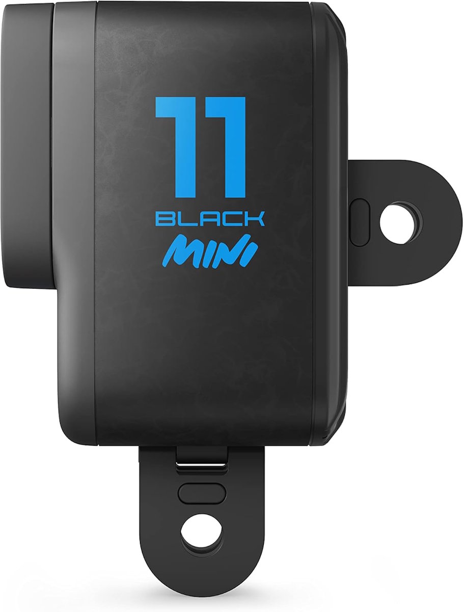 Side view of the GoPro HERO11 Black Mini action camera.