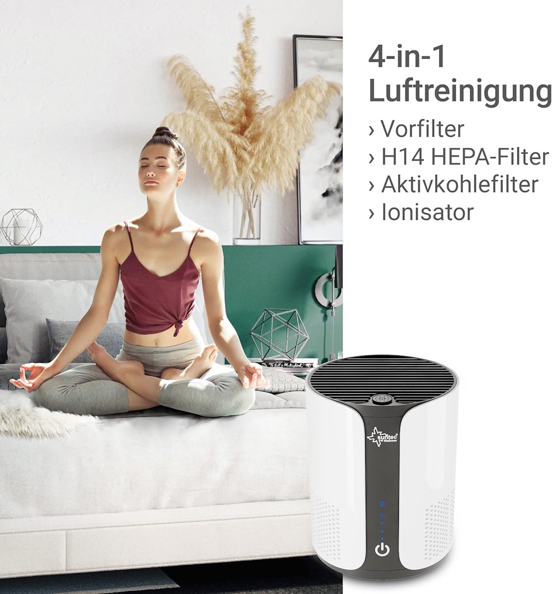 Suntec KLIMATRONIC® AirCare 1000 VirusEx Air Purifier with LED display and controls