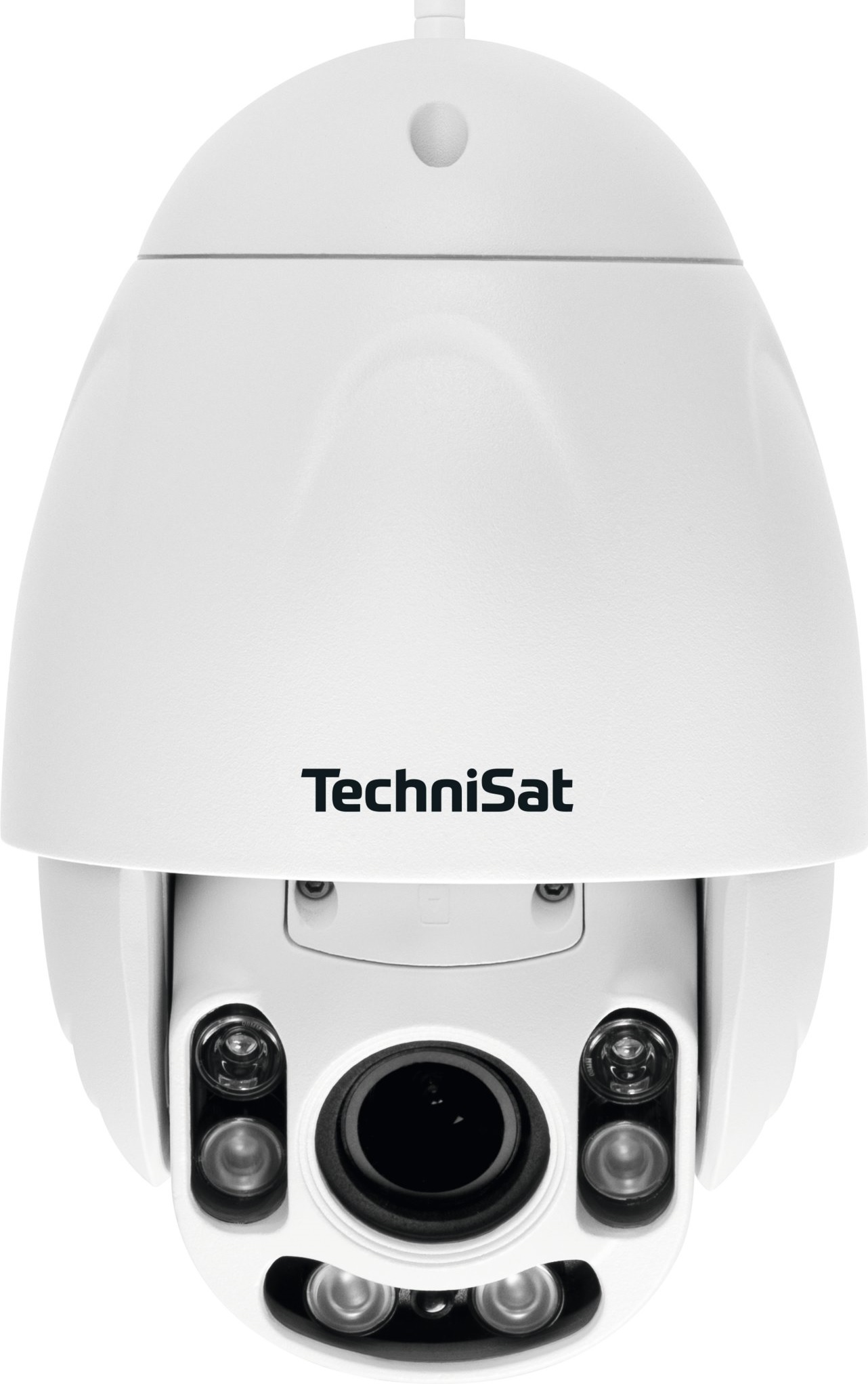 TECHNISAT Outdoor Camera AK2 in white – front view of the weatherproof surveillance camera with protective housing