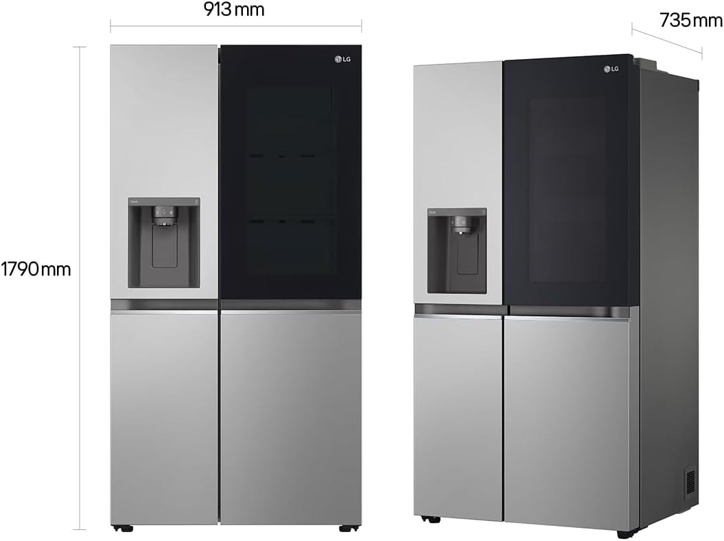 LG GSGV81PYLL – front view with dimension markings for installation