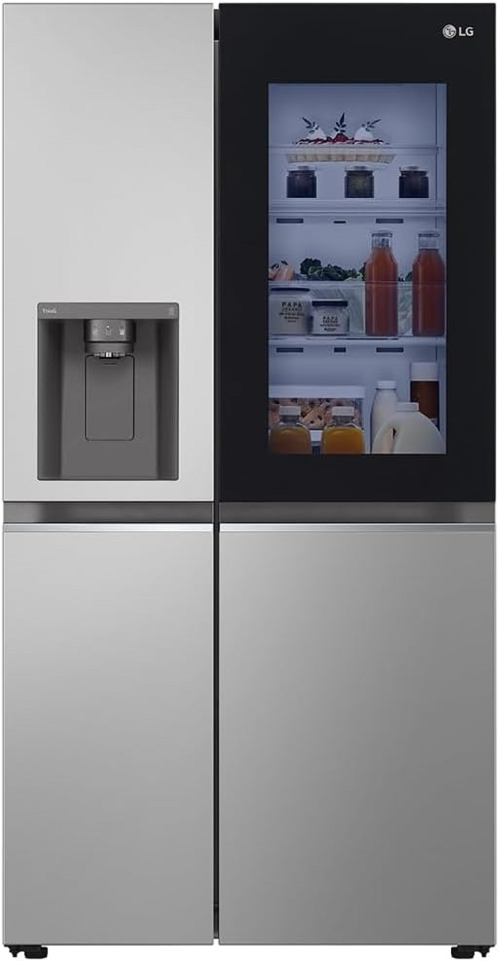 LG GSGV81PYLL refrigerator – elegant front view in stainless steel