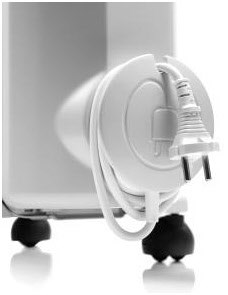 DeLonghi RadiaS heater, manual cable winding on the back.