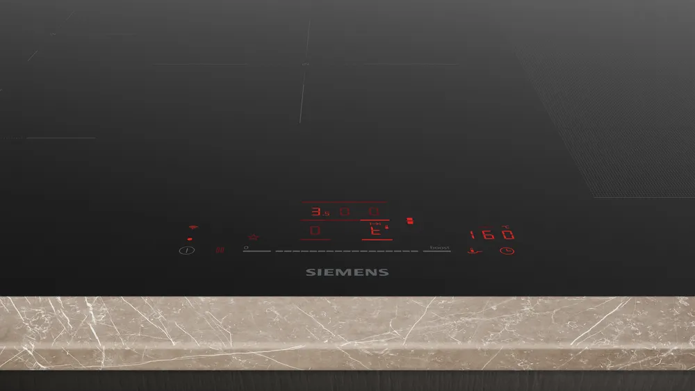 Siemens EX801HVC1E induction hob - display with residual heat indicator