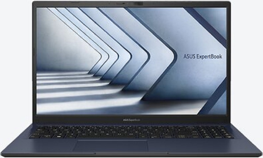 ASUS ExpertBook B1 B1402CBA, front view opened with display and keyboard.