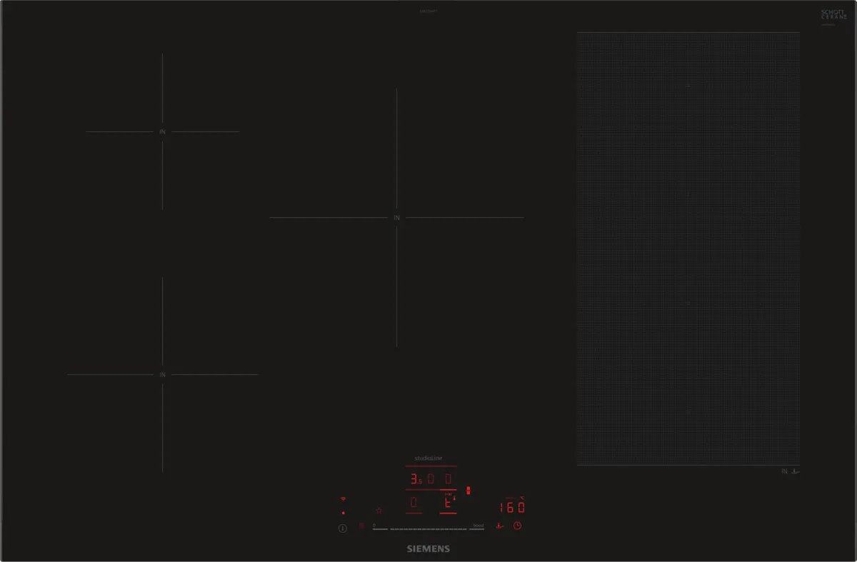 Siemens EX877HVC1E iQ700 induction hob, 80 cm, front view