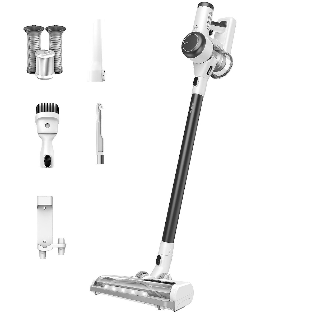 Tineco Pure One X Essentials – vacuum cleaner with various accessories on white background