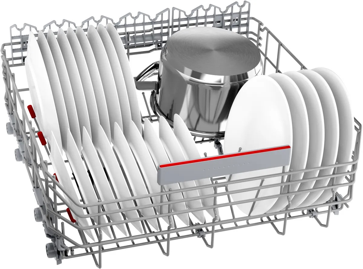 Interior of the Bosch dishwasher with dish racks