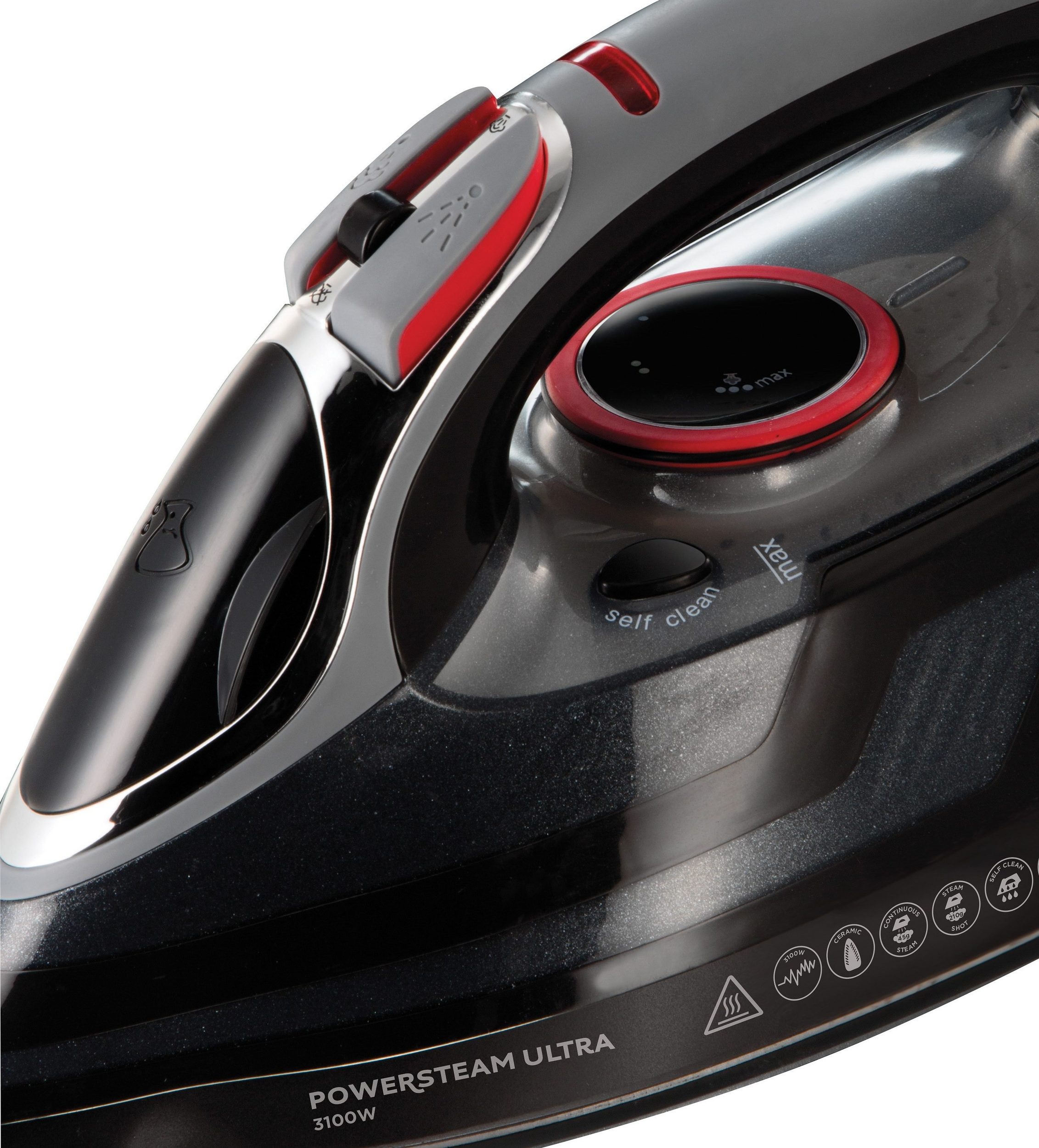 Temperature and steam controls on the Russell Hobbs Power Steam Ultra iron
