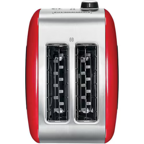 KitchenAid 5KMT221EER toaster in Empire Red, top view showing two bread slots.