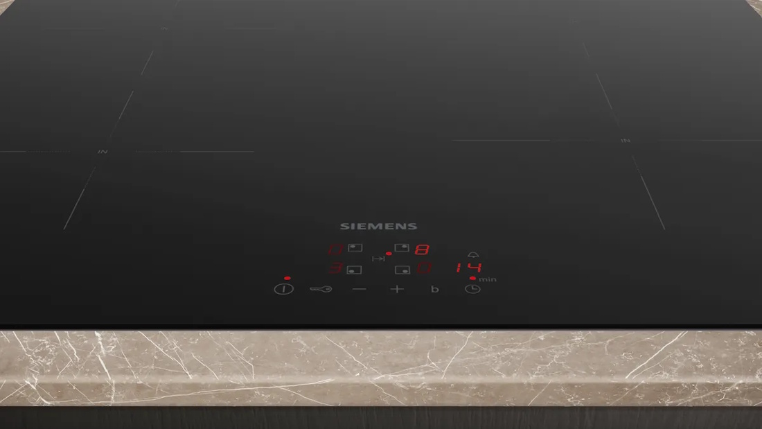 Close-up of the touchControl panel for Siemens induction hob