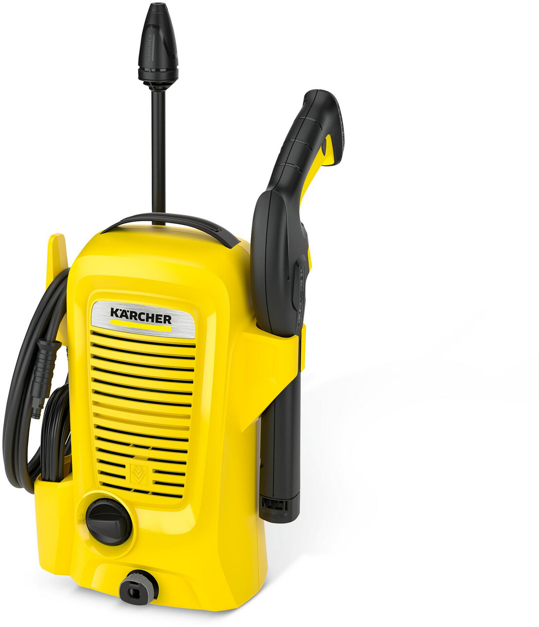 Kärcher K 2 Universal Edition pressure washer in yellow with high-pressure gun and 3-meter hose