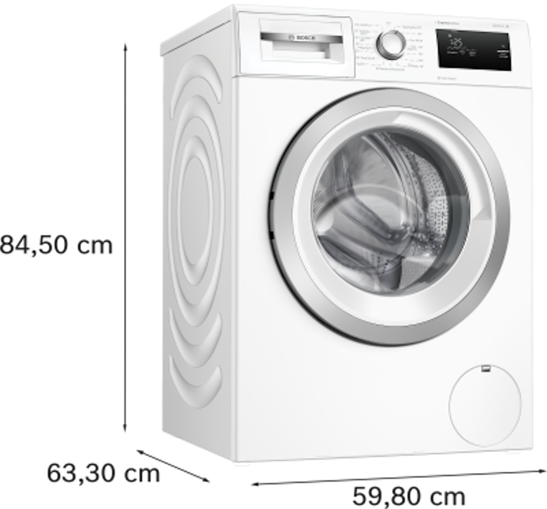 Image with dimensions of the Bosch washing machine WAN280H4