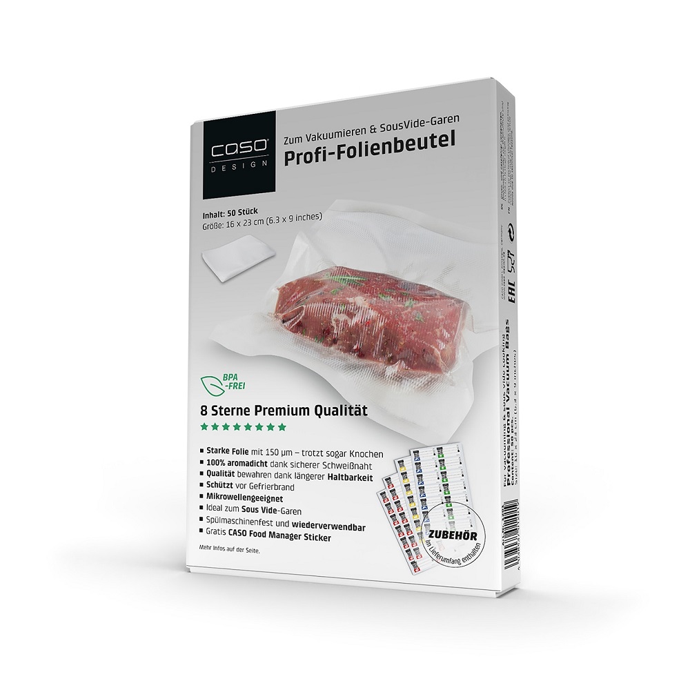Caso Profi-Folienbeutel zum Vakuumieren + Sous Vide Garen