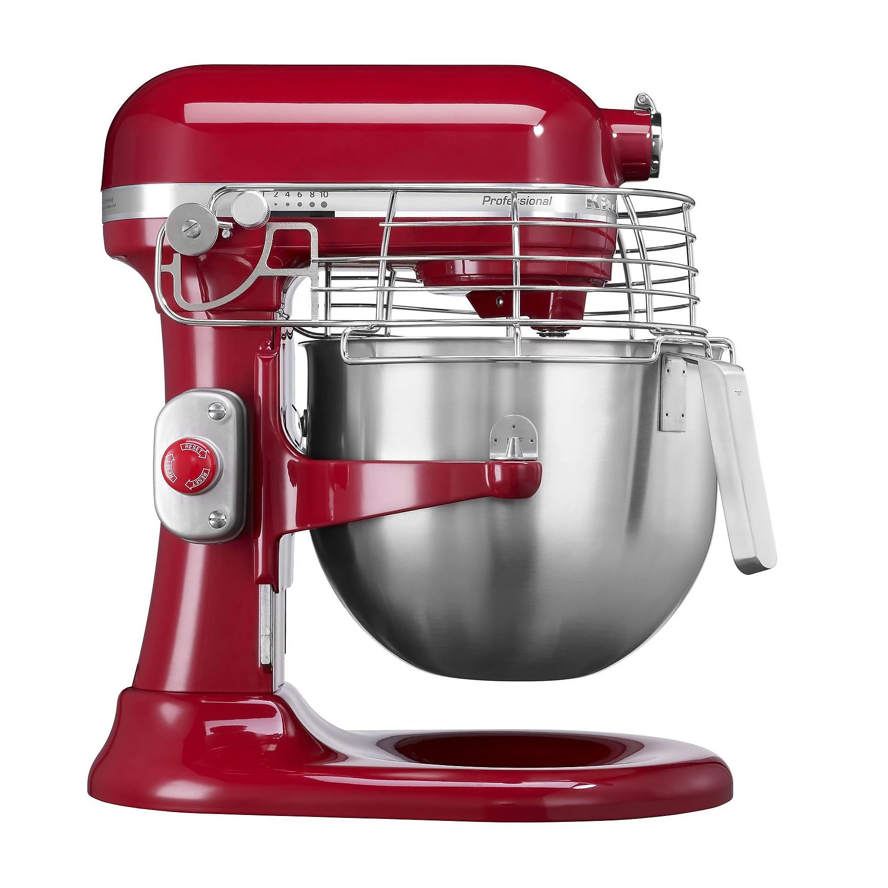 KitchenAid 5KSM7990XEER – Side view KitchenAid 5KSM7990XEER stand mixer in red, side view