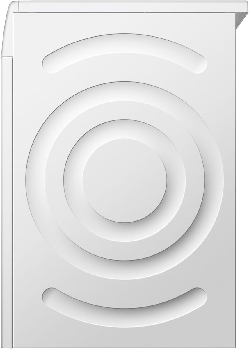 Side view of the Siemens WQ33G2D40 heat-pump dryer with a smooth white front panel