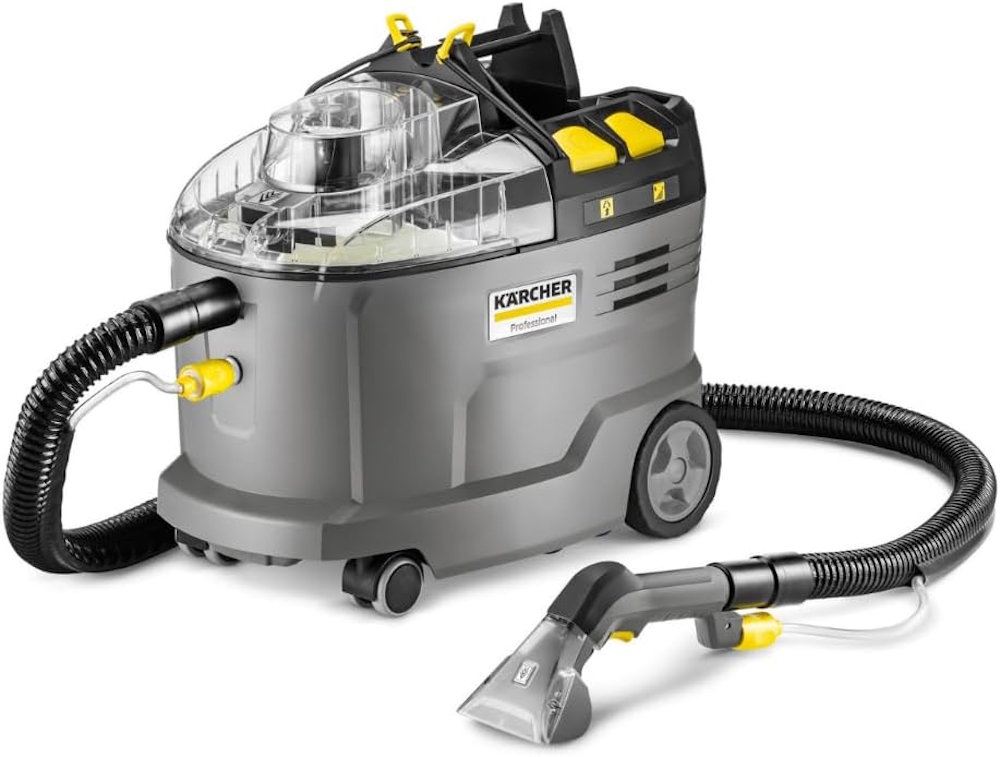 Kärcher Puzzi 9/1 BP spray extraction cleaner with handle and accessory storage