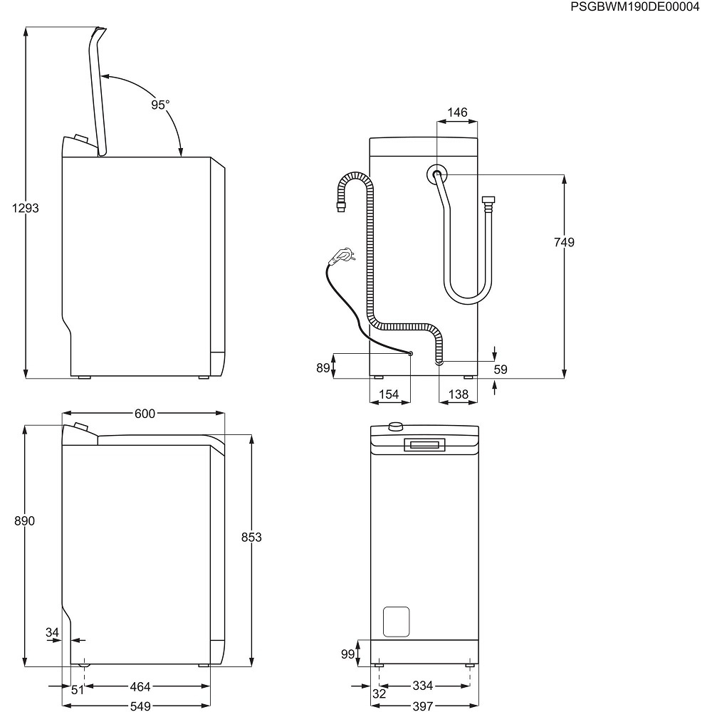 AEG LTR7A70260 - Technical Drawing