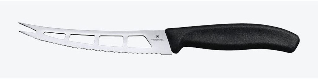 Victorinox 6.7863.13B Messer mit schwarzem, ergonomischem Griff, Seitenansicht.