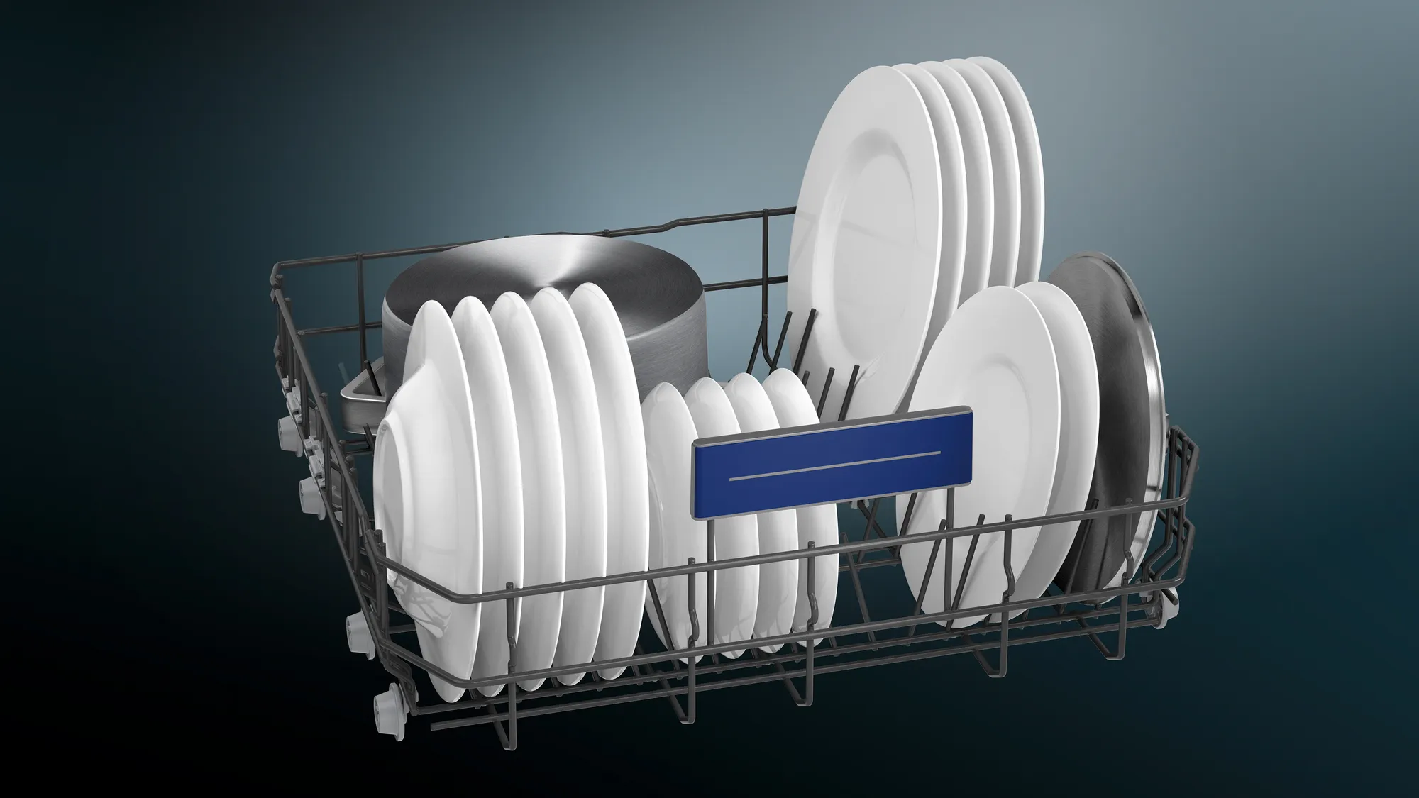 Height-adjustable upper basket (RackMatic) in the Siemens iQ300 dishwasher