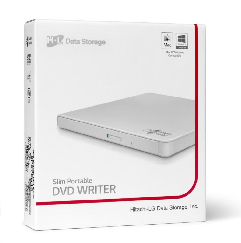 Hitachi-LG external optical drive – front of the retail packaging.