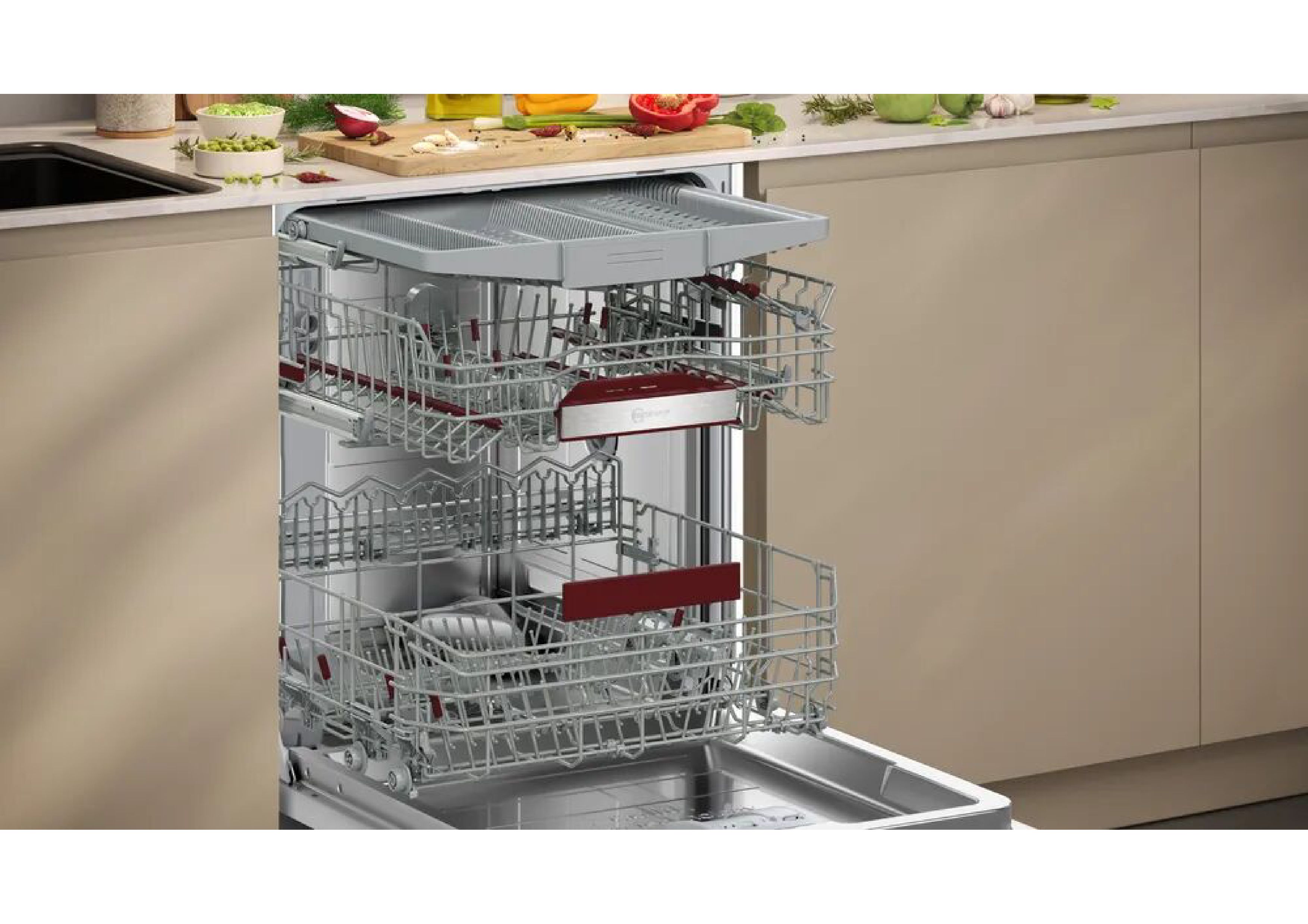 Neff dishwasher Flex baskets and cutlery drawer