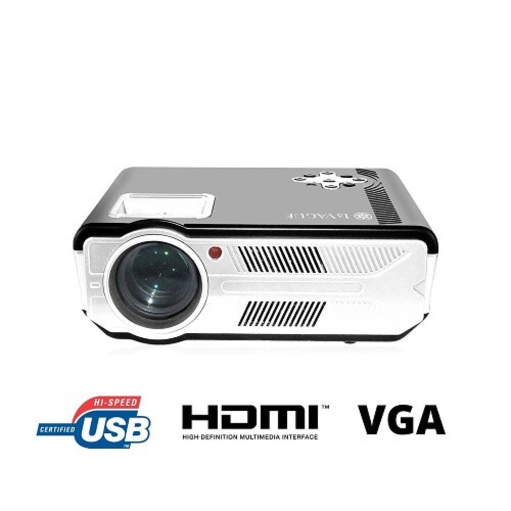 LaVague LV‑HD300 LED projector in black casing, front view showing main lens