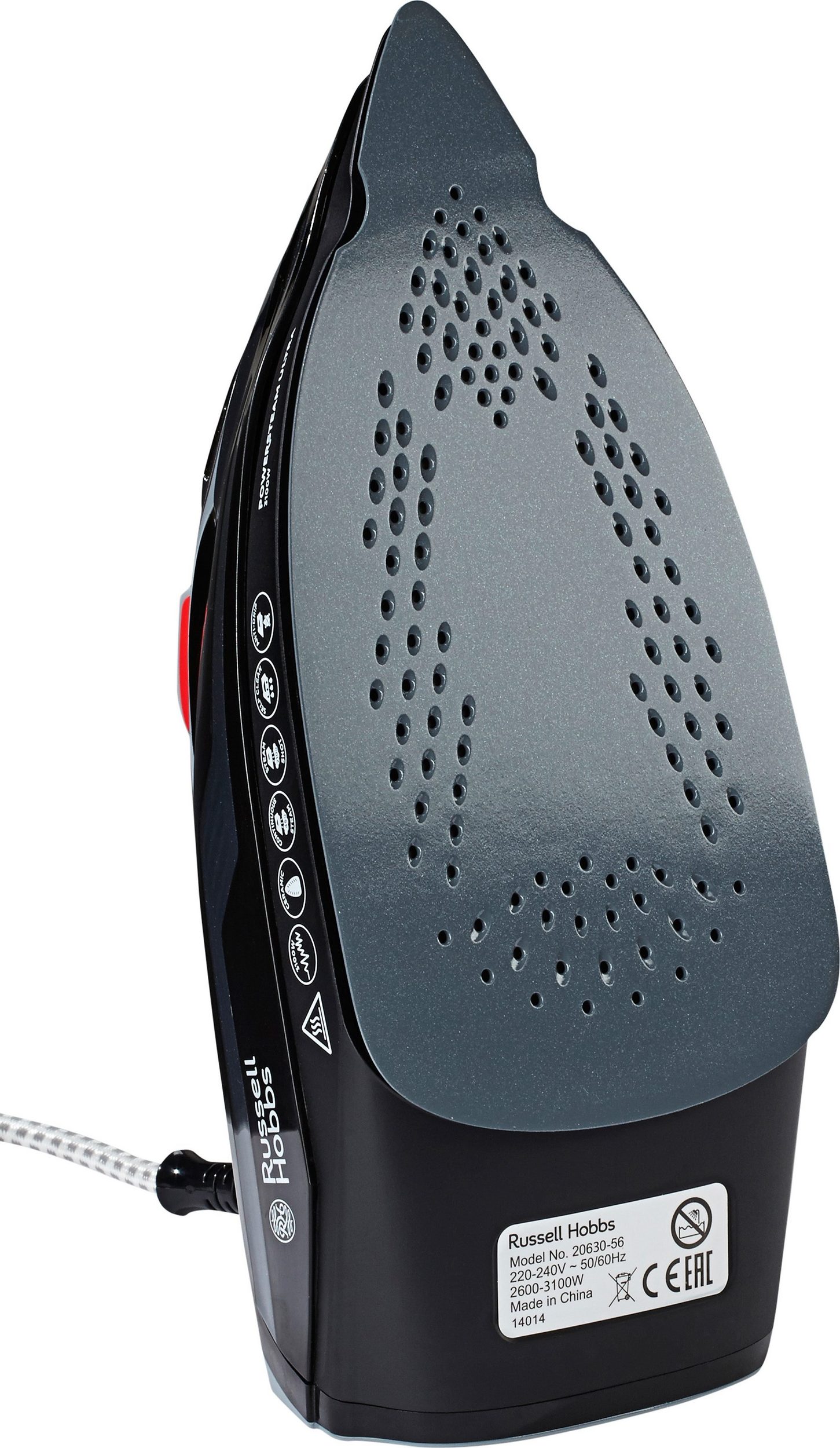 Ceramic soleplate of the Russell Hobbs Power Steam Ultra steam iron