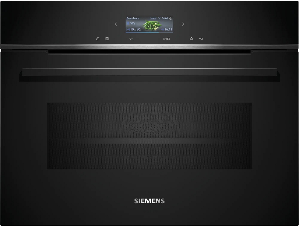 Siemens CM724G1B1 iQ700 built-in compact oven with microwave function, 60 x 45 cm, black