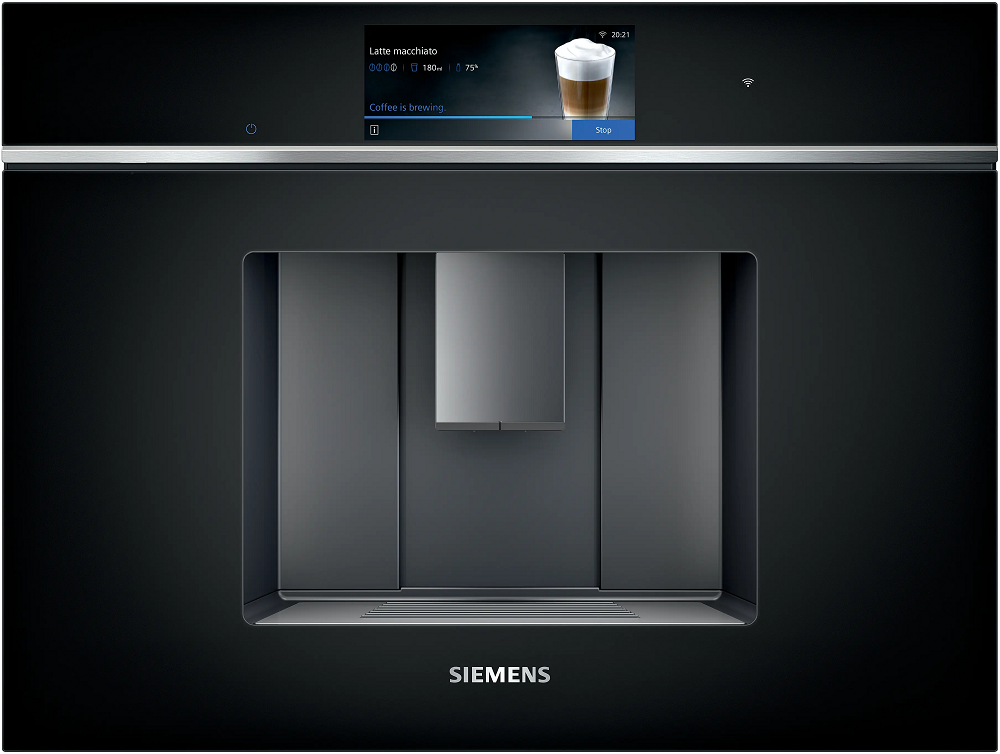 Siemens iQ700 CT718L1B0 built-in coffee machine, front view