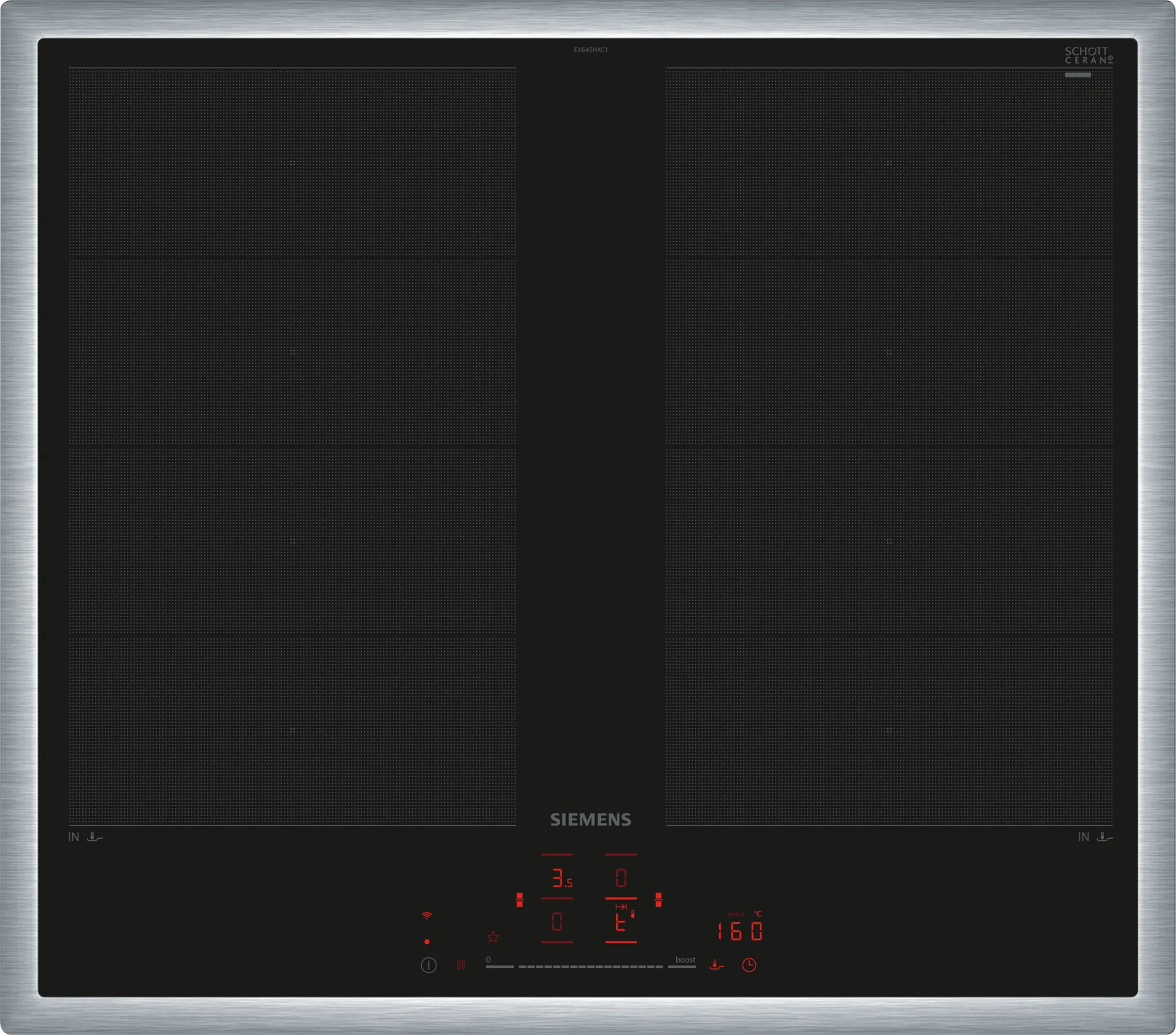 Siemens EX645HXC1E iQ700 induction hob, 60 cm, black, surface-mounted with frame