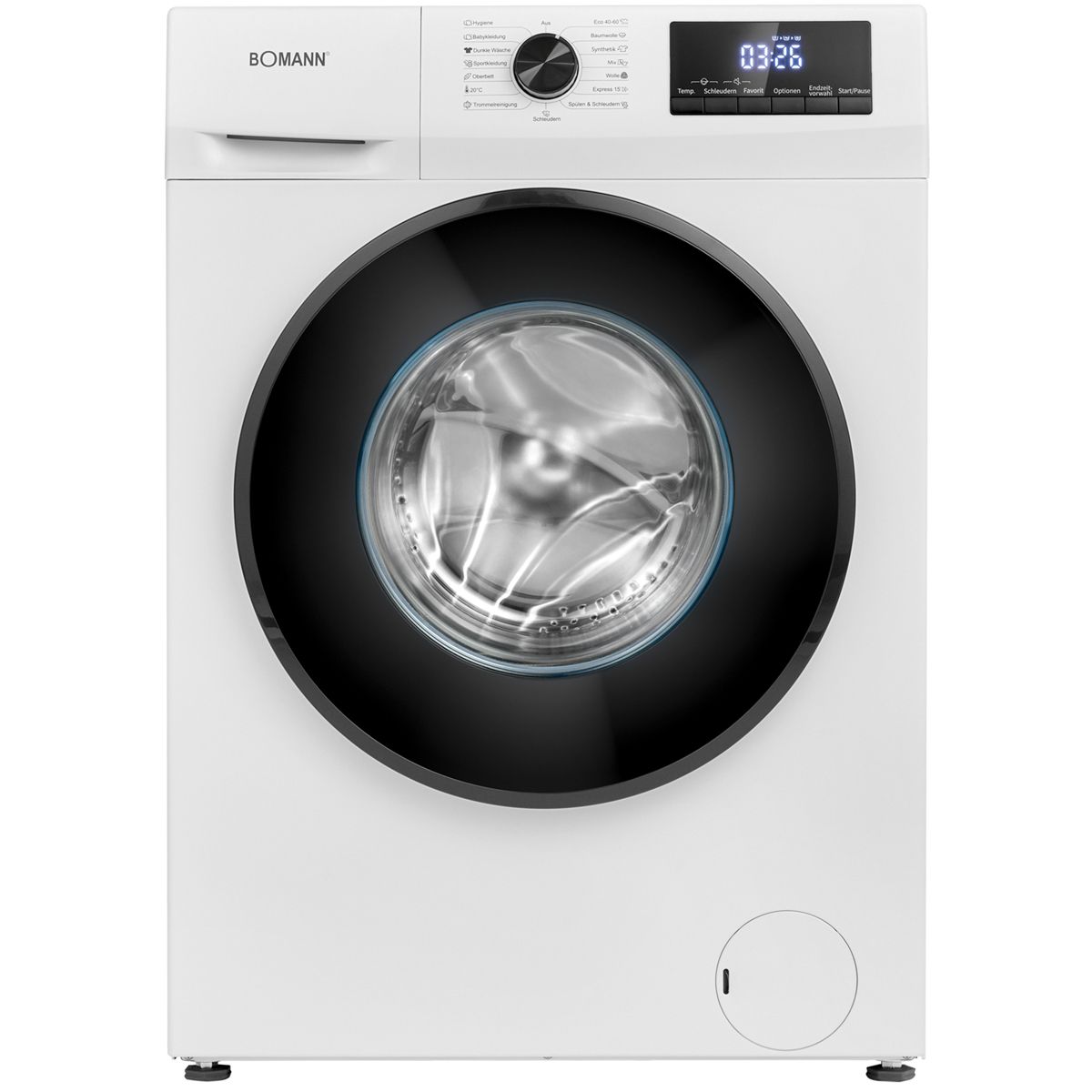 Bomann WA 7175 front-load washing machine, front view, white