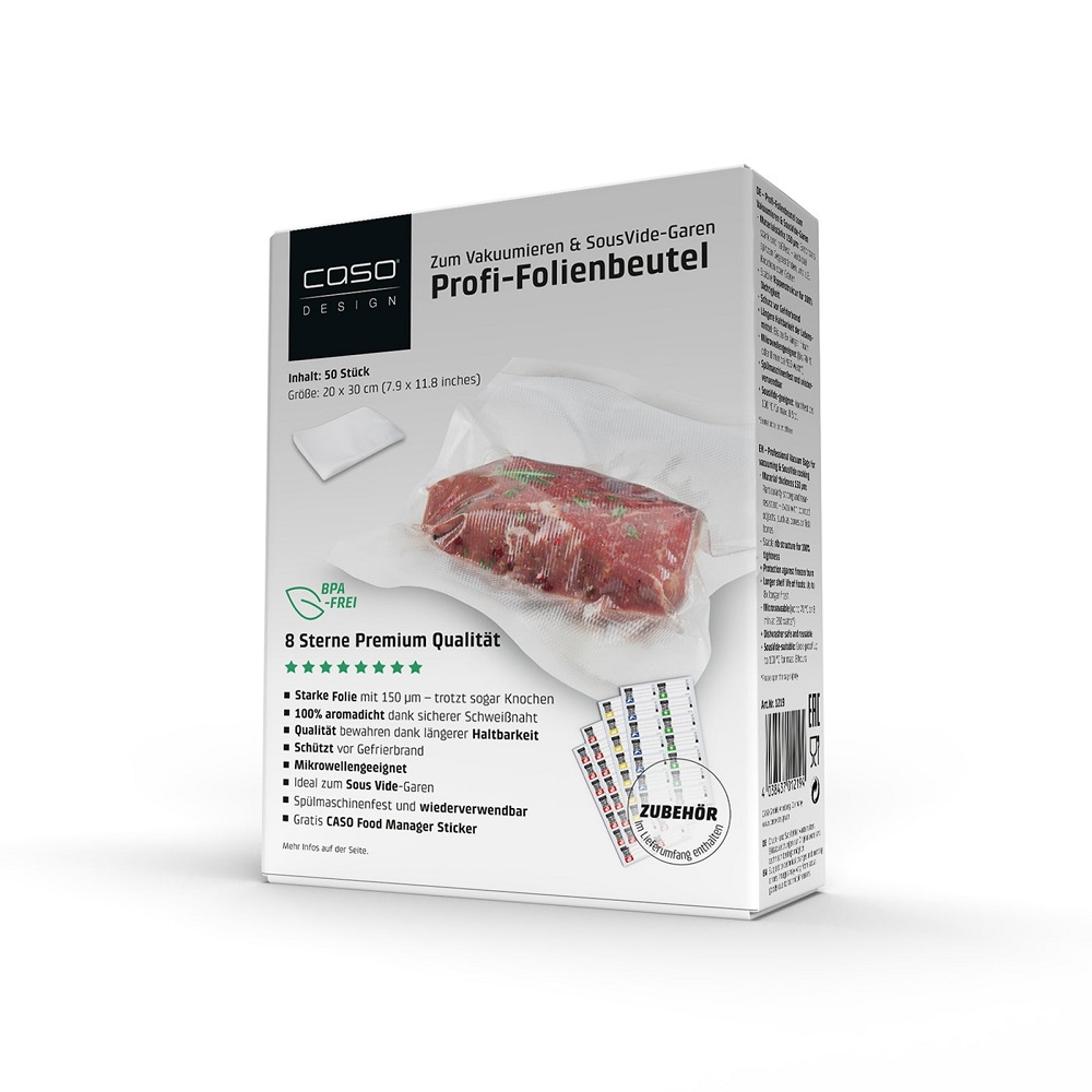 Caso Profi-Folienbeutel zum Vakuumieren + Sous Vide Garen