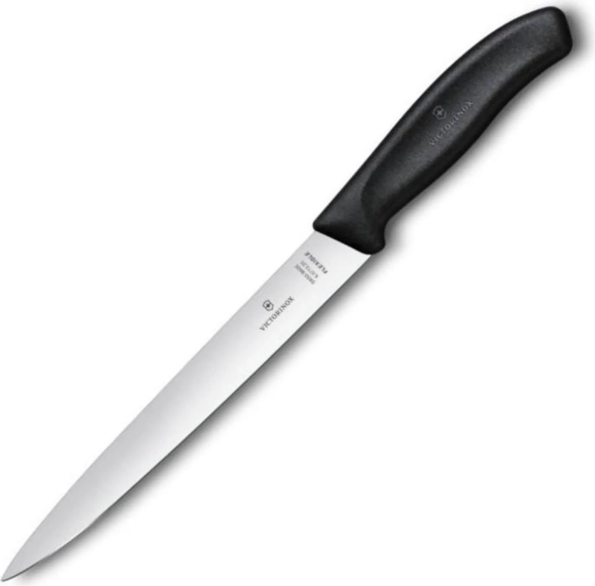 Ergonomic handle of the Victorinox knife made of black synthetic material