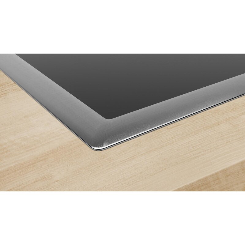 Stainless steel frame of the Bosch PKC845FP1D glass ceramic cooktop