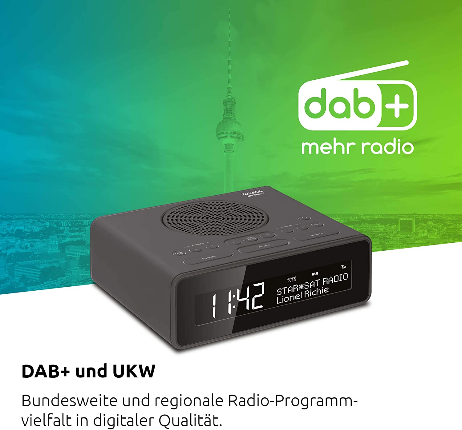 TechniSat DIGITRADIO 51 DAB+ Radiowecker DAB+ / UKW / AUX Uhrenradio